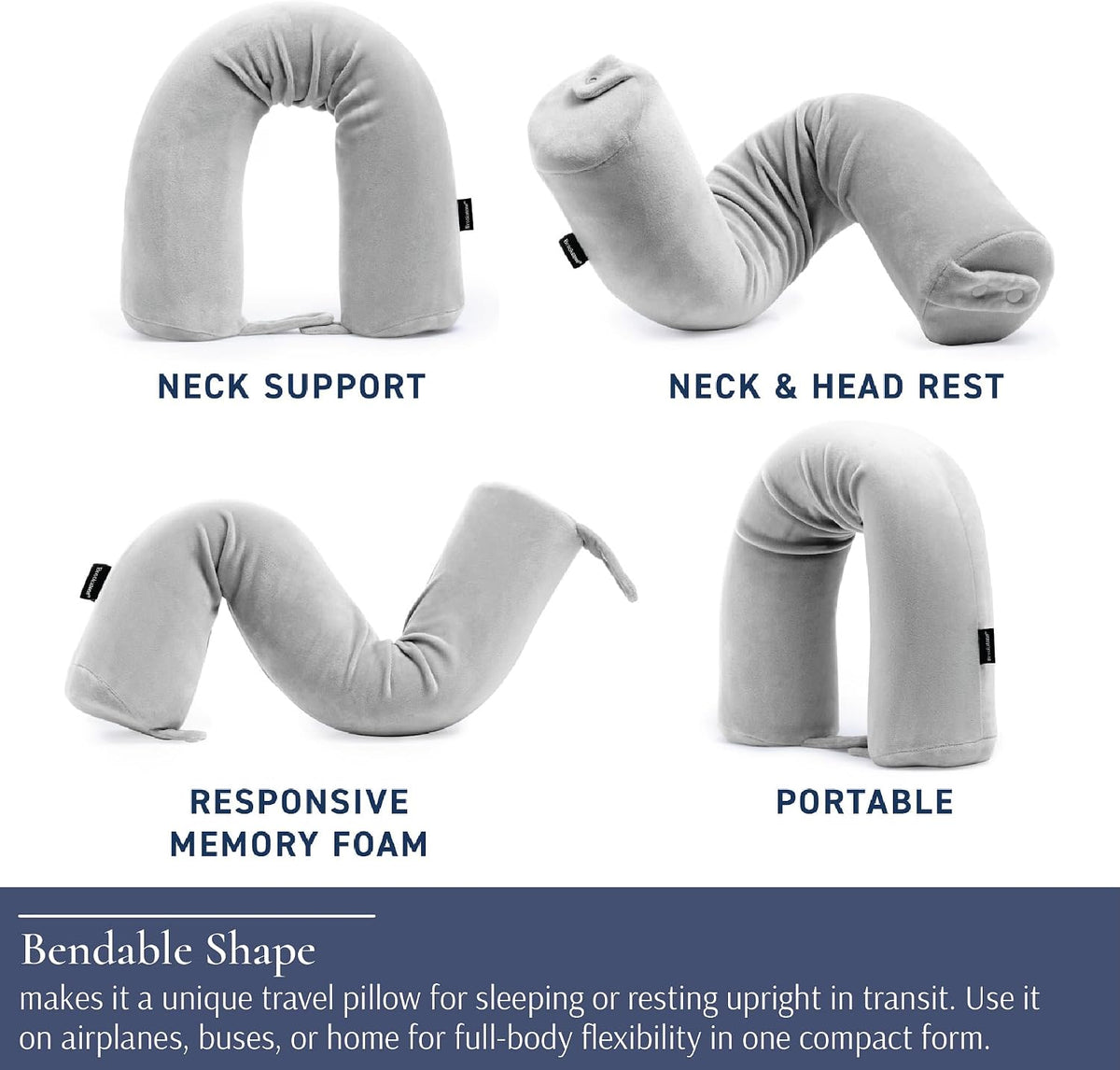 Free Form Travel Pillow Lightweight Flexible Memory Foam Pillow