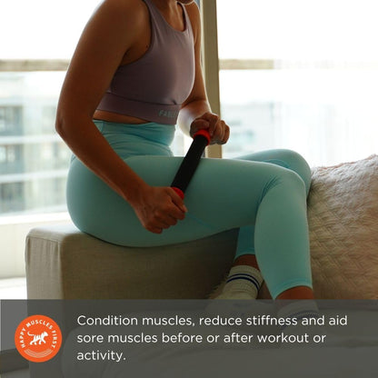 Tiger Tail 18in Massage Stick Portable Roller, Handheld, Deep Tissue Foam Roller, Body Massage and Myofascial Release Tool for Legs, Neck, Calves, Thighs, Shins & Back, The Original 18, Made in USA