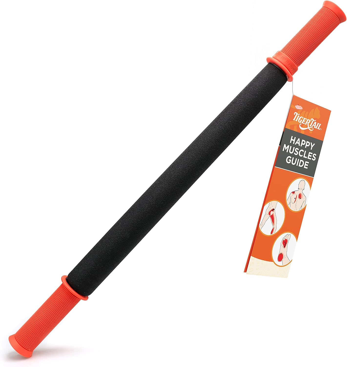 Tiger Tail 18in Massage Stick Portable Roller, Handheld, Deep Tissue Foam Roller, Body Massage and Myofascial Release Tool for Legs, Neck, Calves, Thighs, Shins & Back, The Original 18, Made in USA