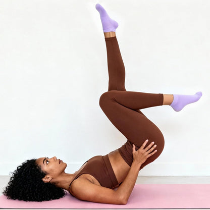 6 Pairs Pilates Socks for Women, Grip Yoga Crew Socks, Non Slip Grippy for Barre, Ballet, Dance & Hospital