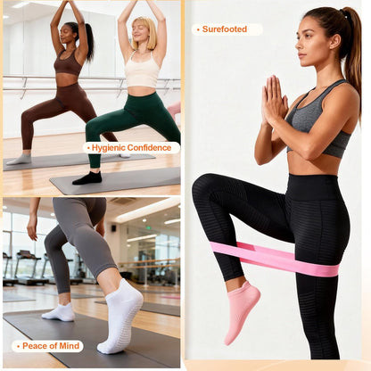 6 Pairs Pilates Socks for Women, Grip Yoga Crew Socks, Non Slip Grippy for Barre, Ballet, Dance & Hospital