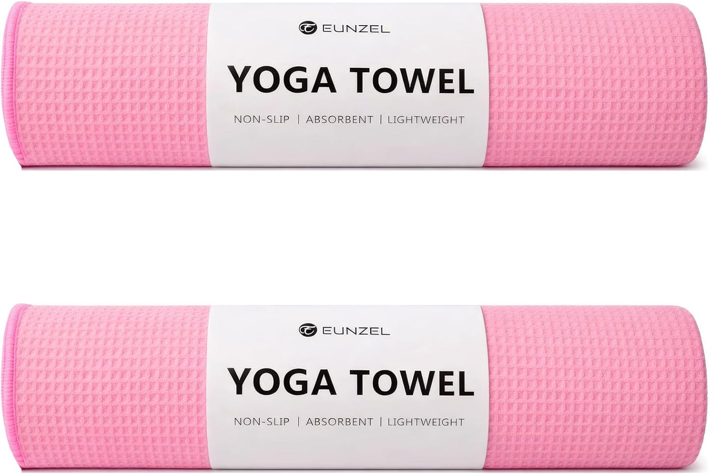 2 Pack Hot Yoga Towel, Non-Slip Yoga Mat Towel with Grip Dots Stickyfiber Sweat Absorbent Towel for Hot Yoga, Pilates and Workout 72" x 24", Blue