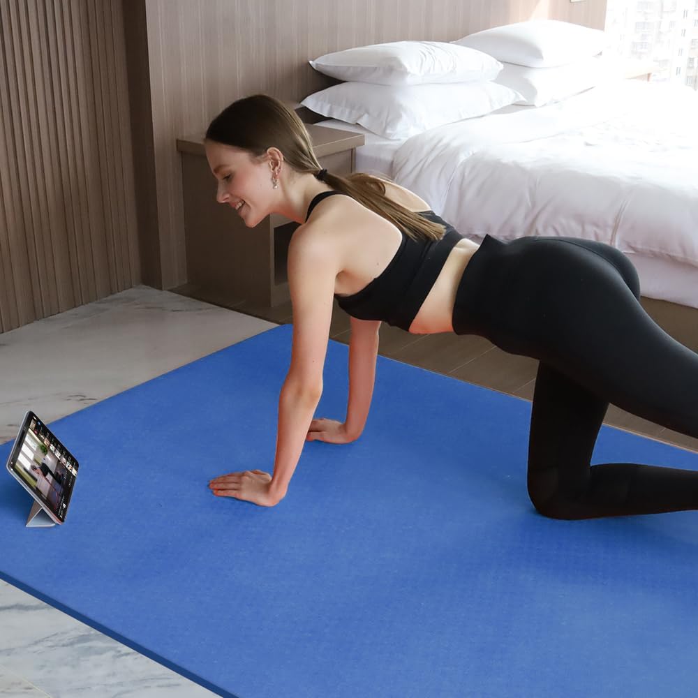 Hatha Yoga Large TPE Yoga Mat 6'x4'x1/2" Extra Thick Non-Slip Exercise Mat - for Yoga Pilates & Home Gym Workouts