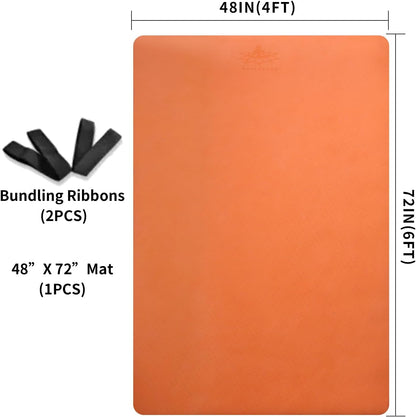 Hatha Yoga Large TPE Yoga Mat 6'x4'x1/2" Extra Thick Non-Slip Exercise Mat - for Yoga Pilates & Home Gym Workouts