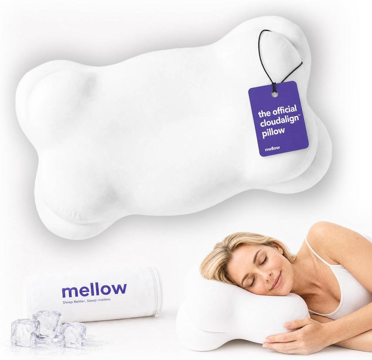 CloudAlign Memory Foam Pillow for Neck & Shoulder Support, Standard