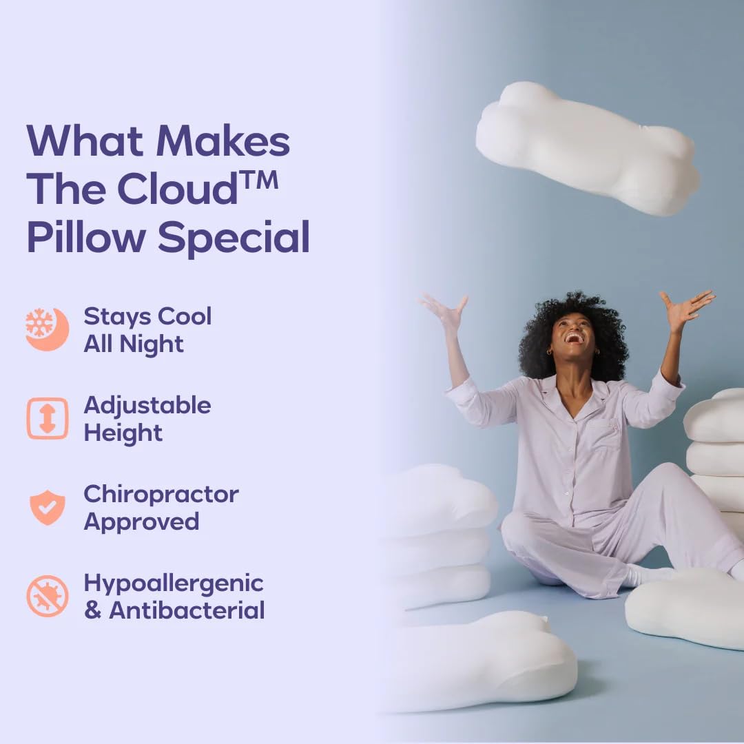 CloudAlign Memory Foam Pillow for Neck & Shoulder Support, Standard