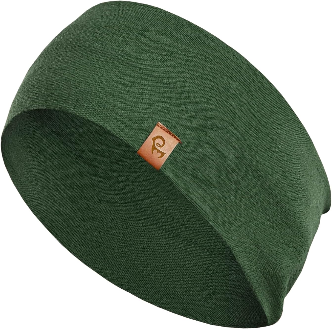 100% Merino Wool Headband for Women Non Slip Stretchy Workout Sweatband Moisture Wicking Breathable Wide Hairband for Running Hiking Sport Gym Yoga Nurse Fashion (Black, One Size)
