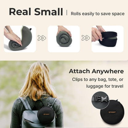 Ergonomic Travel Neck Pillow for Airplanes & Cars, Large