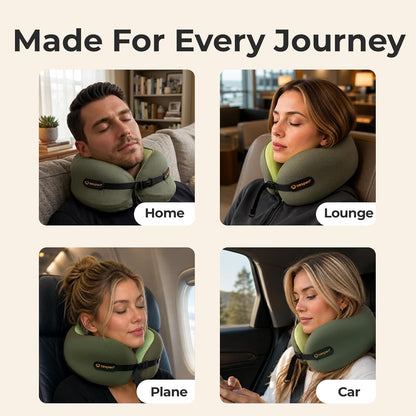 Ergonomic Travel Neck Pillow for Airplanes & Cars, Large