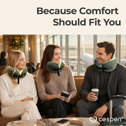 Ergonomic Travel Neck Pillow for Airplanes & Cars, Large