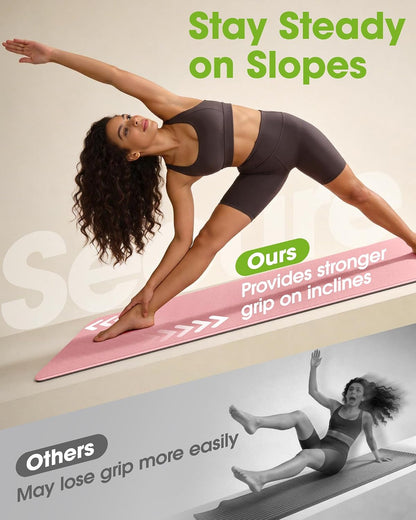 Non Slip Yoga Mat, TPE, 72" x 24" x 0.24", Pilates | Workouts, Exercise, Core Training, Dual-Sided Texture, Stays Flat, Portable, With Strap & Carry Bag
