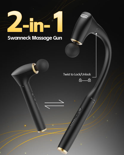 2-in-1 Detachable Percussion Massage Gun with Extension Handle, Back Massager for Pain Relief Deep Tissue Muscle Massager for Arm Shoulder Lower Back Thigh Waist,Gifts for Women Men, FSA-HSA Eligible