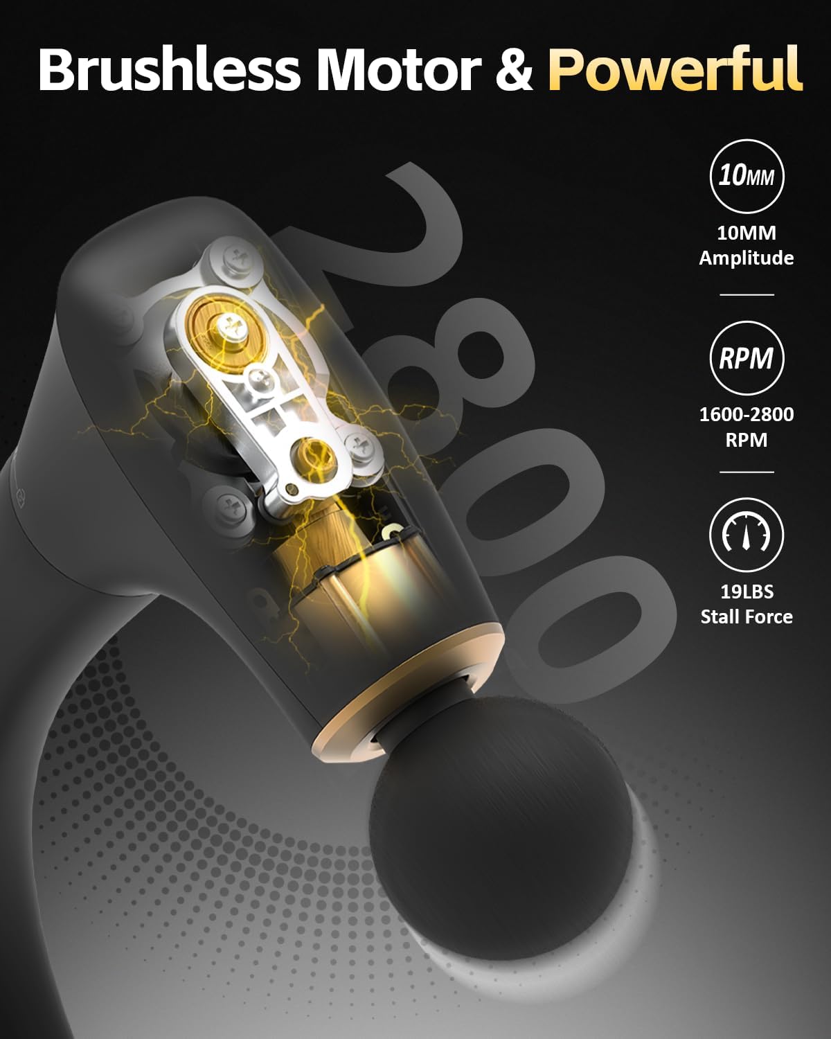 2-in-1 Detachable Percussion Massage Gun with Extension Handle, Back Massager for Pain Relief Deep Tissue Muscle Massager for Arm Shoulder Lower Back Thigh Waist,Gifts for Women Men, FSA-HSA Eligible