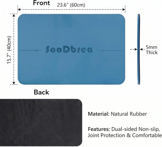 Mini Small Yoga Mat 23.6×15.7in 5mm Thin Portable Non-Slip Knee Pad