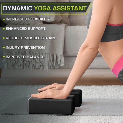 Foam Yoga Blocks, High Density EVA Yoga Bricks 4”x 6” x 9” (Set of 2)