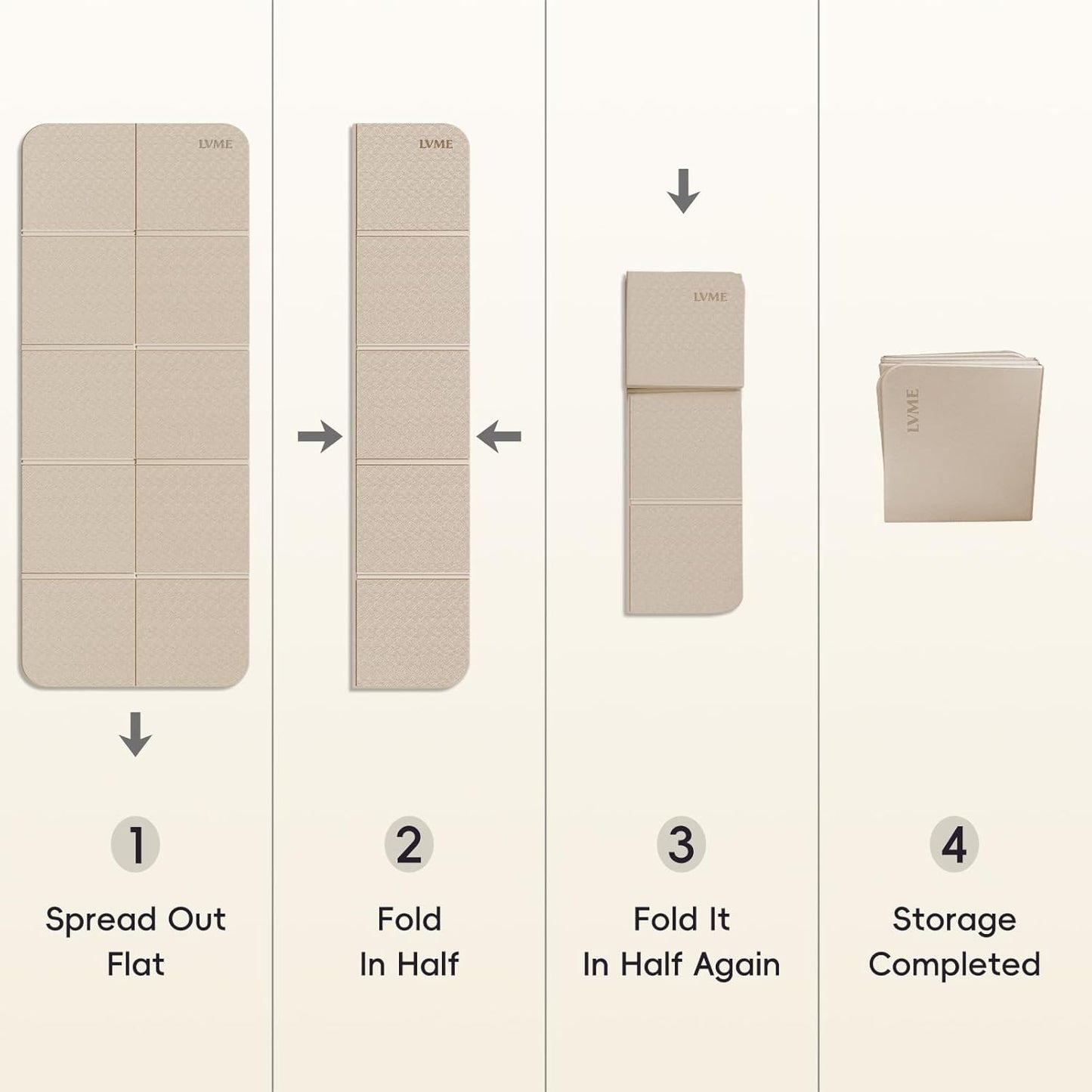 Foldable Yoga Mat,（75"x31.5"）Extra Large Travel Mat | Extra Wide&Long Exercise Mat with Storage Pouch, Fits Suitcase&Backpack, Easy To Store, 6mm POE Non-Slip for Pilates, Outdoor