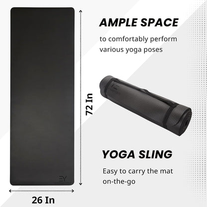 𝗘𝘃𝗲𝗿𝘆𝗱𝗮𝘆 𝗬𝗼𝗴𝗮 Mat Premium Edition, Non-Slip Exercise & Fitness Mat - Eco-Friendly, Anti-Tear, 3-5mm Thickness for Yoga, Pilates & Floor Workouts