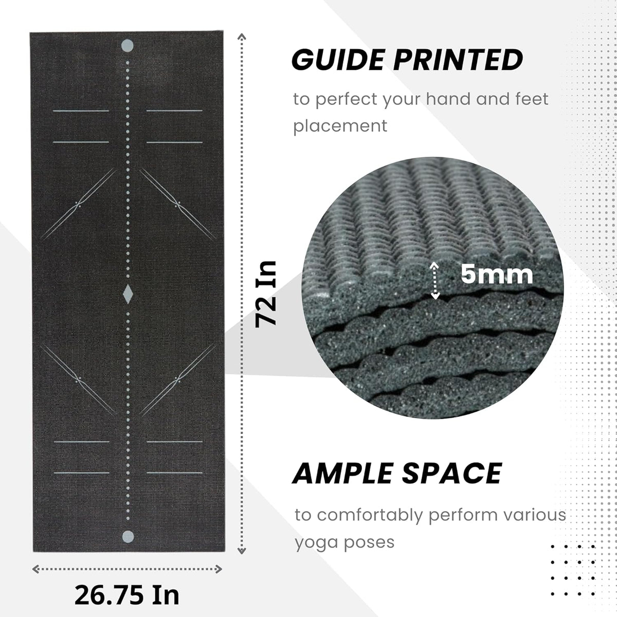 𝗘𝘃𝗲𝗿𝘆𝗱𝗮𝘆 𝗬𝗼𝗴𝗮 Mat Premium Edition, Non-Slip Exercise & Fitness Mat - Eco-Friendly, Anti-Tear, 3-5mm Thickness for Yoga, Pilates & Floor Workouts