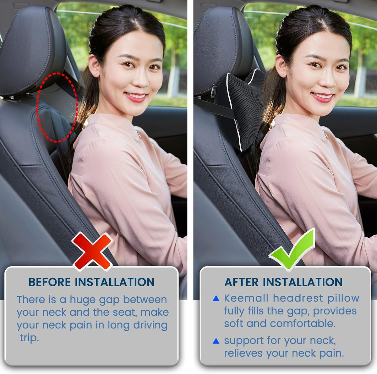 Portable Inflatable Travel Neck Pillow for Airplane, Car & Office