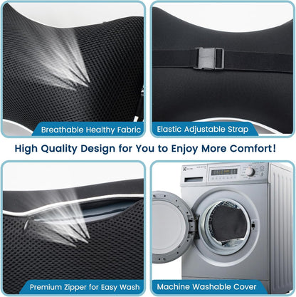 Portable Inflatable Travel Neck Pillow for Airplane, Car & Office