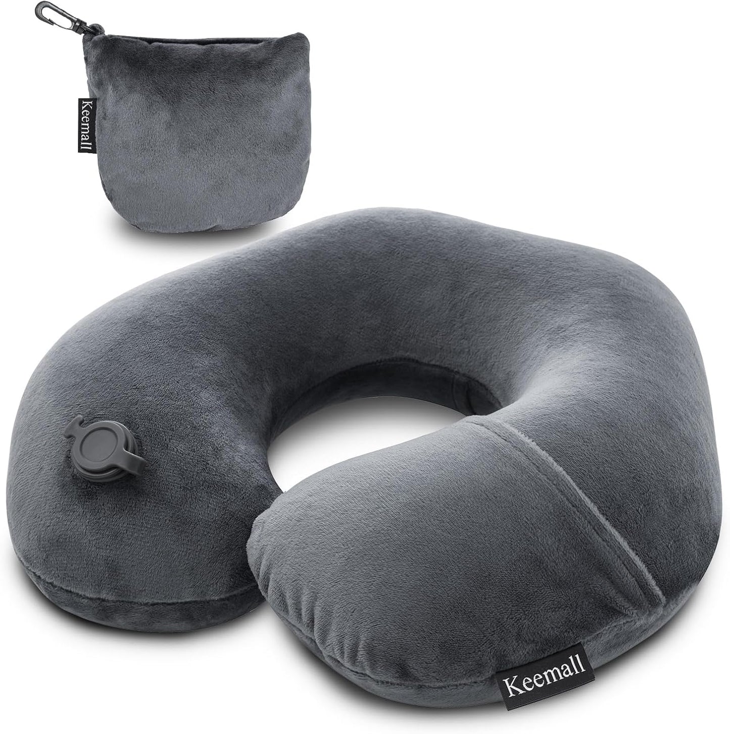 Portable Inflatable Travel Neck Pillow for Airplane, Car & Office