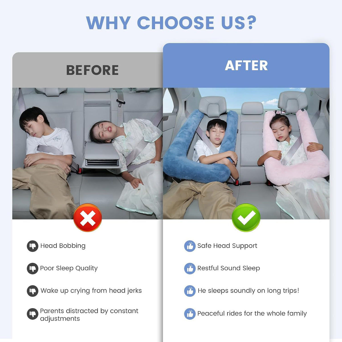 Portable Inflatable Travel Neck Pillow for Airplane, Car & Office