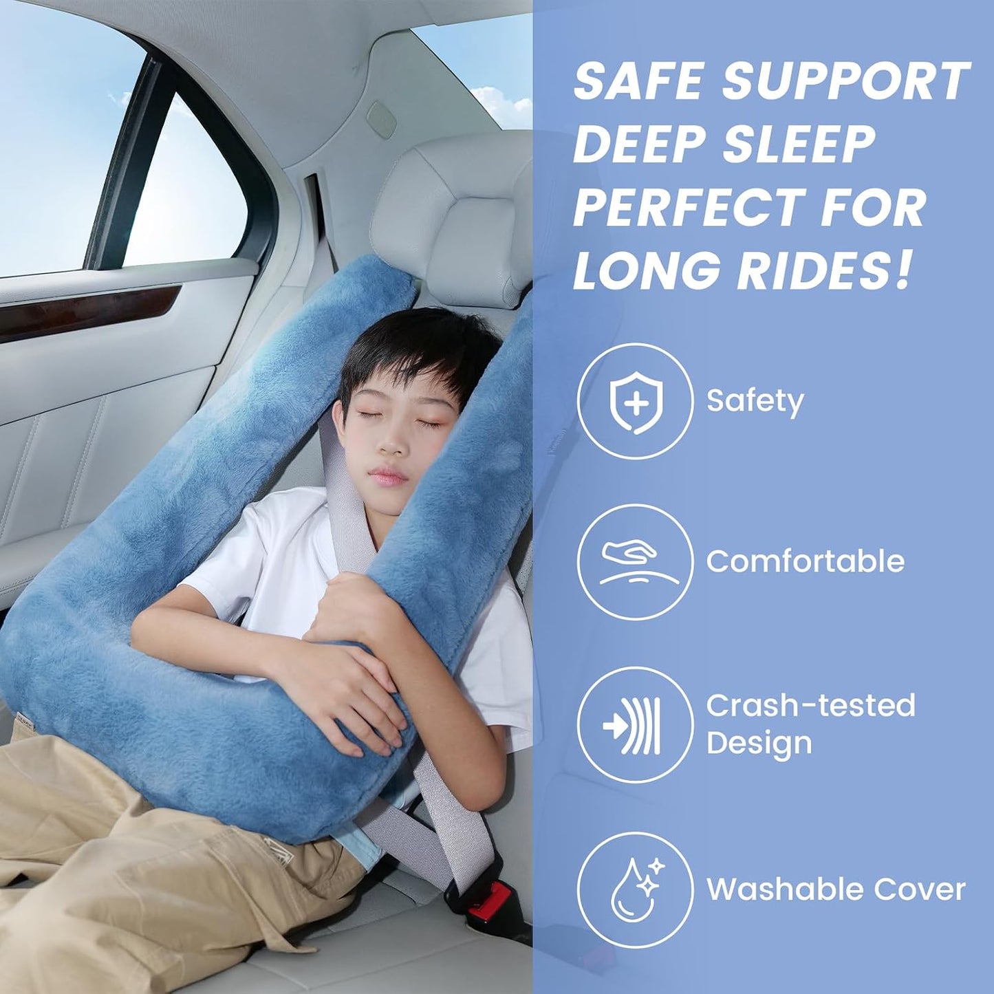 Portable Inflatable Travel Neck Pillow for Airplane, Car & Office