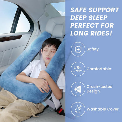 Portable Inflatable Travel Neck Pillow for Airplane, Car & Office