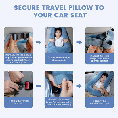 Portable Inflatable Travel Neck Pillow for Airplane, Car & Office