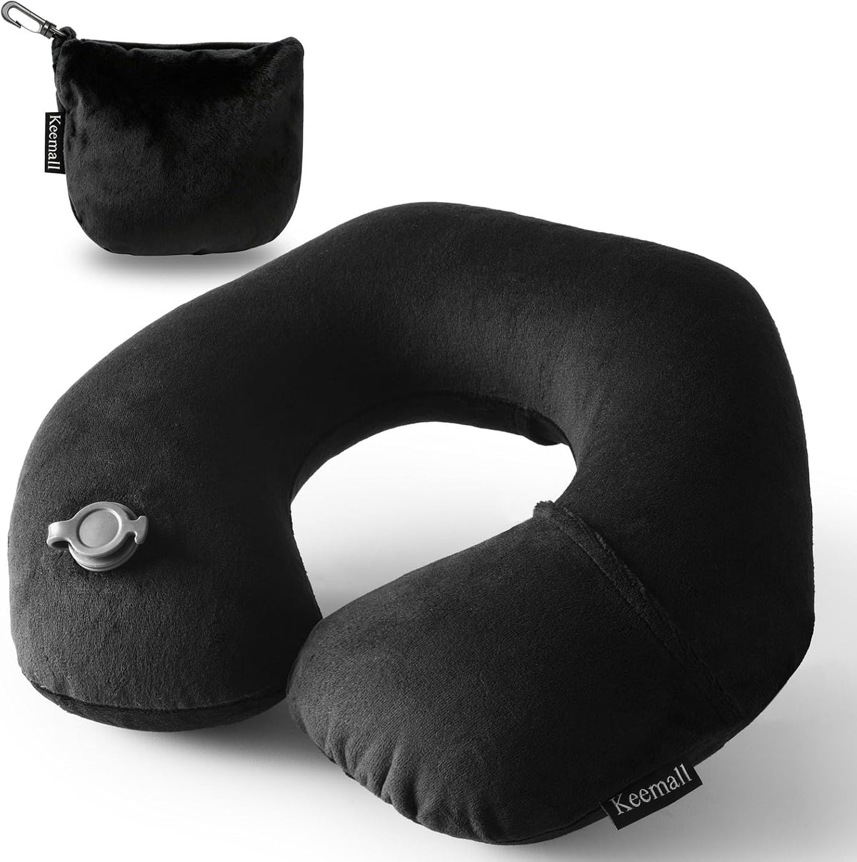 Portable Inflatable Travel Neck Pillow for Airplane, Car & Office
