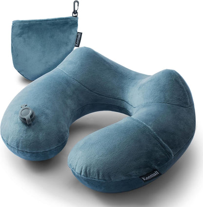 Portable Inflatable Travel Neck Pillow for Airplane, Car & Office