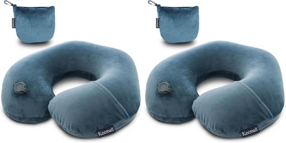 Portable Inflatable Travel Neck Pillow for Airplane, Car & Office