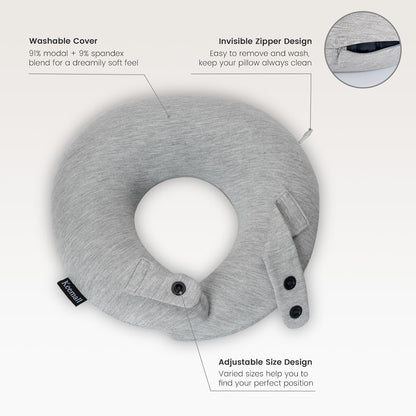 Portable Inflatable Travel Neck Pillow for Airplane, Car & Office