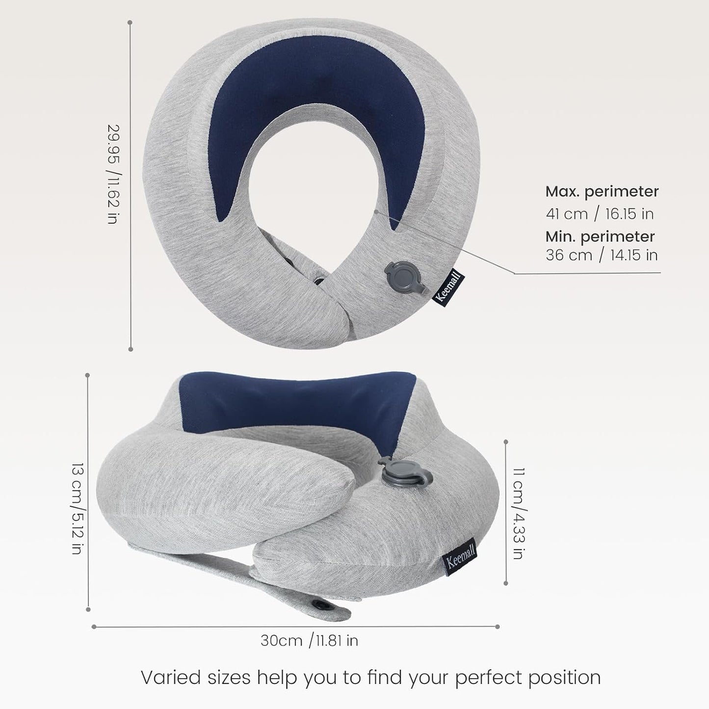 Portable Inflatable Travel Neck Pillow for Airplane, Car & Office