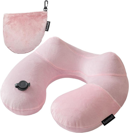 Portable Inflatable Travel Neck Pillow for Airplane, Car & Office