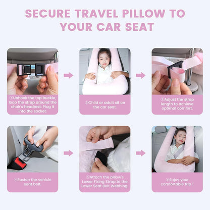 Portable Inflatable Travel Neck Pillow for Airplane, Car & Office