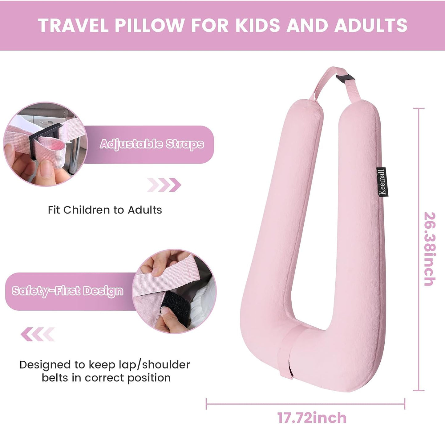 Portable Inflatable Travel Neck Pillow for Airplane, Car & Office