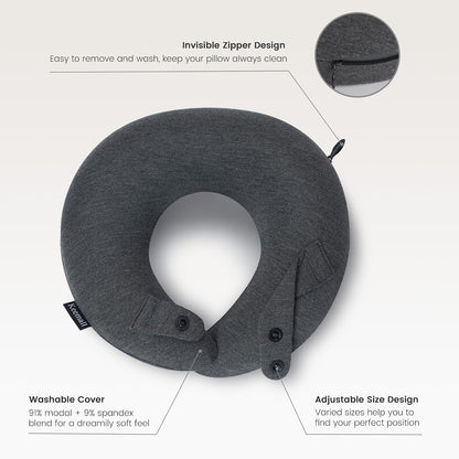 Portable Inflatable Travel Neck Pillow for Airplane, Car & Office