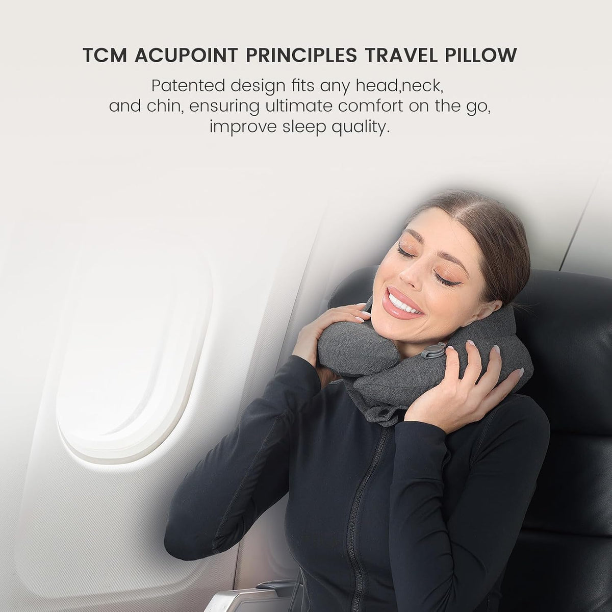 Portable Inflatable Travel Neck Pillow for Airplane, Car & Office
