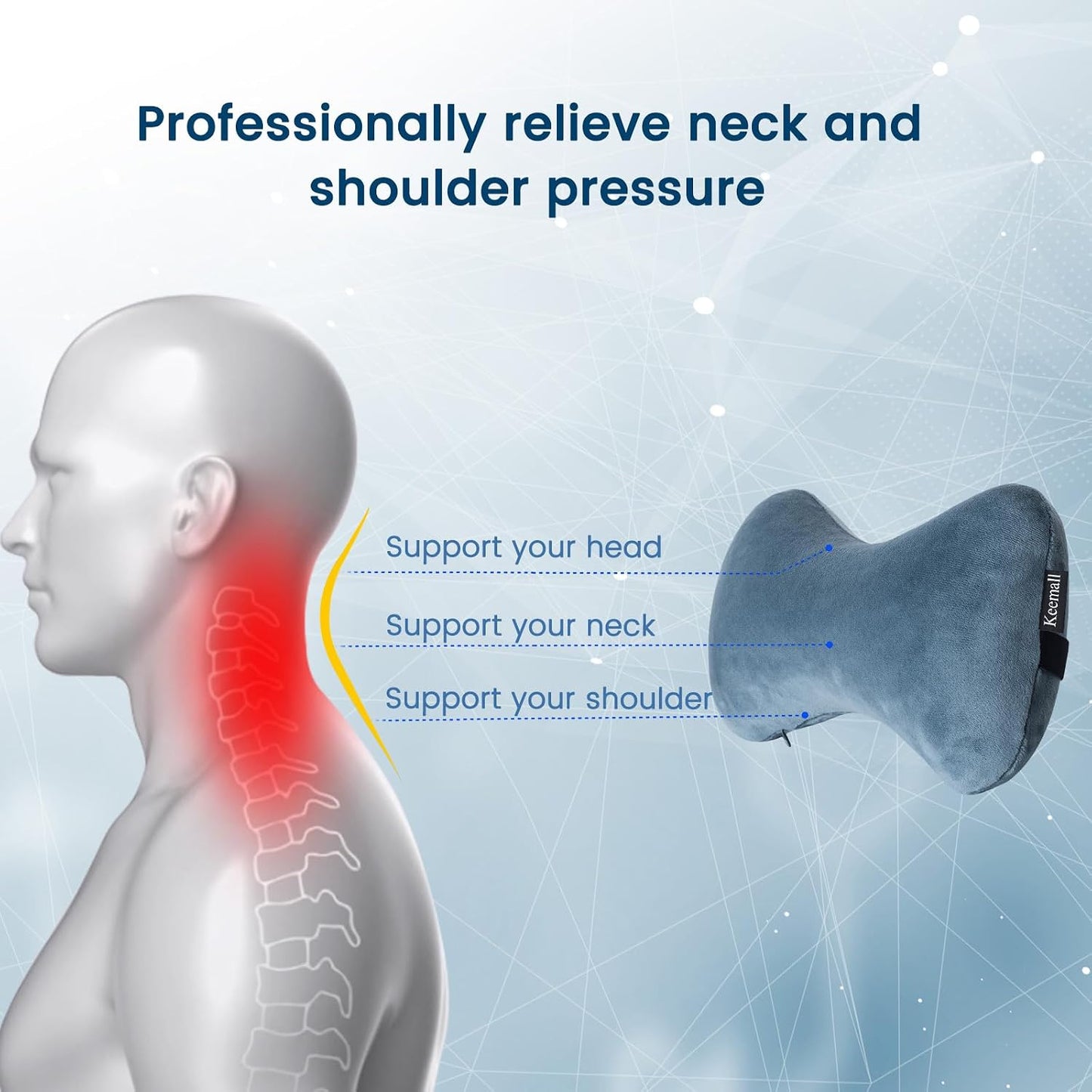 Portable Inflatable Travel Neck Pillow for Airplane, Car & Office
