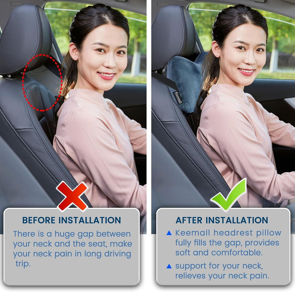 Portable Inflatable Travel Neck Pillow for Airplane, Car & Office