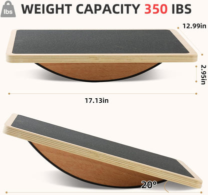 Balance Board Wobble Board for Adults and Kids - Anti-Slip 350LBS Balance Board for Physical Therapy,Balance Training,Posture Correction,Standing Desk Core Strength Wooden Balance Rocker Board