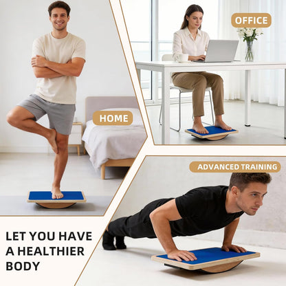 Balance Board Wobble Board for Adults and Kids - Anti-Slip 350LBS Balance Board for Physical Therapy,Balance Training,Posture Correction,Standing Desk Core Strength Wooden Balance Rocker Board