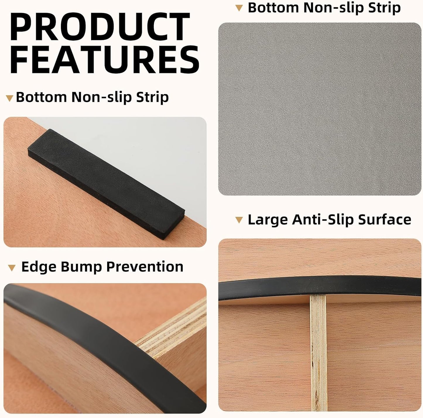 Balance Board Wobble Board for Adults and Kids - Anti-Slip 350LBS Balance Board for Physical Therapy,Balance Training,Posture Correction,Standing Desk Core Strength Wooden Balance Rocker Board