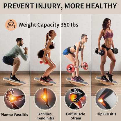 Balance Board Wobble Board for Adults and Kids - Anti-Slip 350LBS Balance Board for Physical Therapy,Balance Training,Posture Correction,Standing Desk Core Strength Wooden Balance Rocker Board