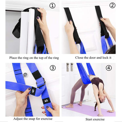 Waist Back Leg Stretch Strap/Yoga Fitness Band, Leg Stretching Assist Trainer, Yoga Stretcher, Back Bend Split Inversion Strap for Fitness, Dance, Ballet, Gymnastics