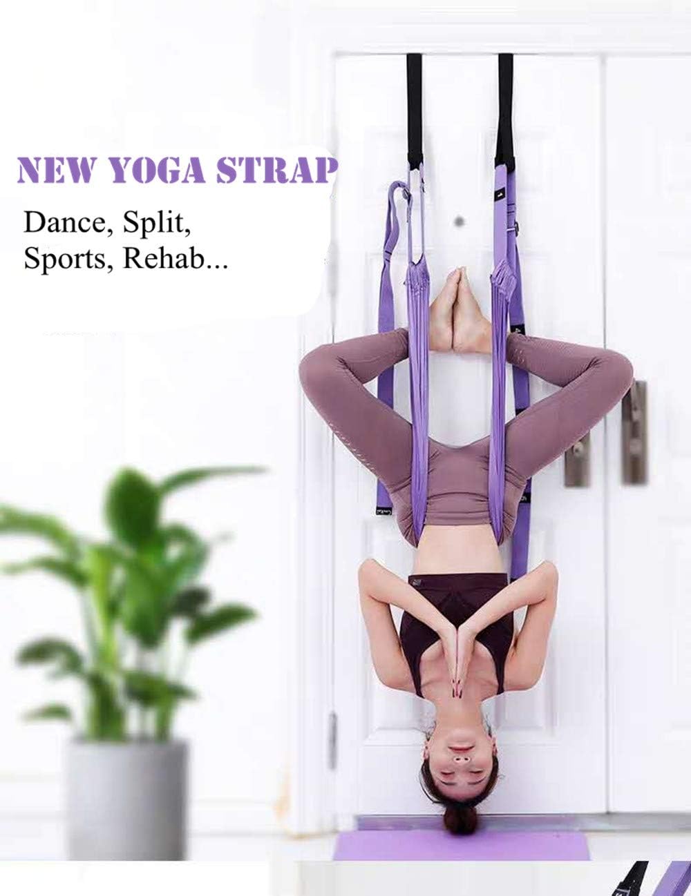 Waist Back Leg Stretch Strap/Yoga Fitness Band, Leg Stretching Assist Trainer, Yoga Stretcher, Back Bend Split Inversion Strap for Fitness, Dance, Ballet, Gymnastics