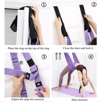 Waist Back Leg Stretch Strap/Yoga Fitness Band, Leg Stretching Assist Trainer, Yoga Stretcher, Back Bend Split Inversion Strap for Fitness, Dance, Ballet, Gymnastics