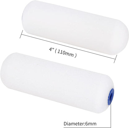 Foam Paint Roller, 4 inch Paint Roller 8 Pack, Small Paint Roller, High Density Foam Paint Roller Tray and Liner Set, Sponge Rollers for Painting and Staining