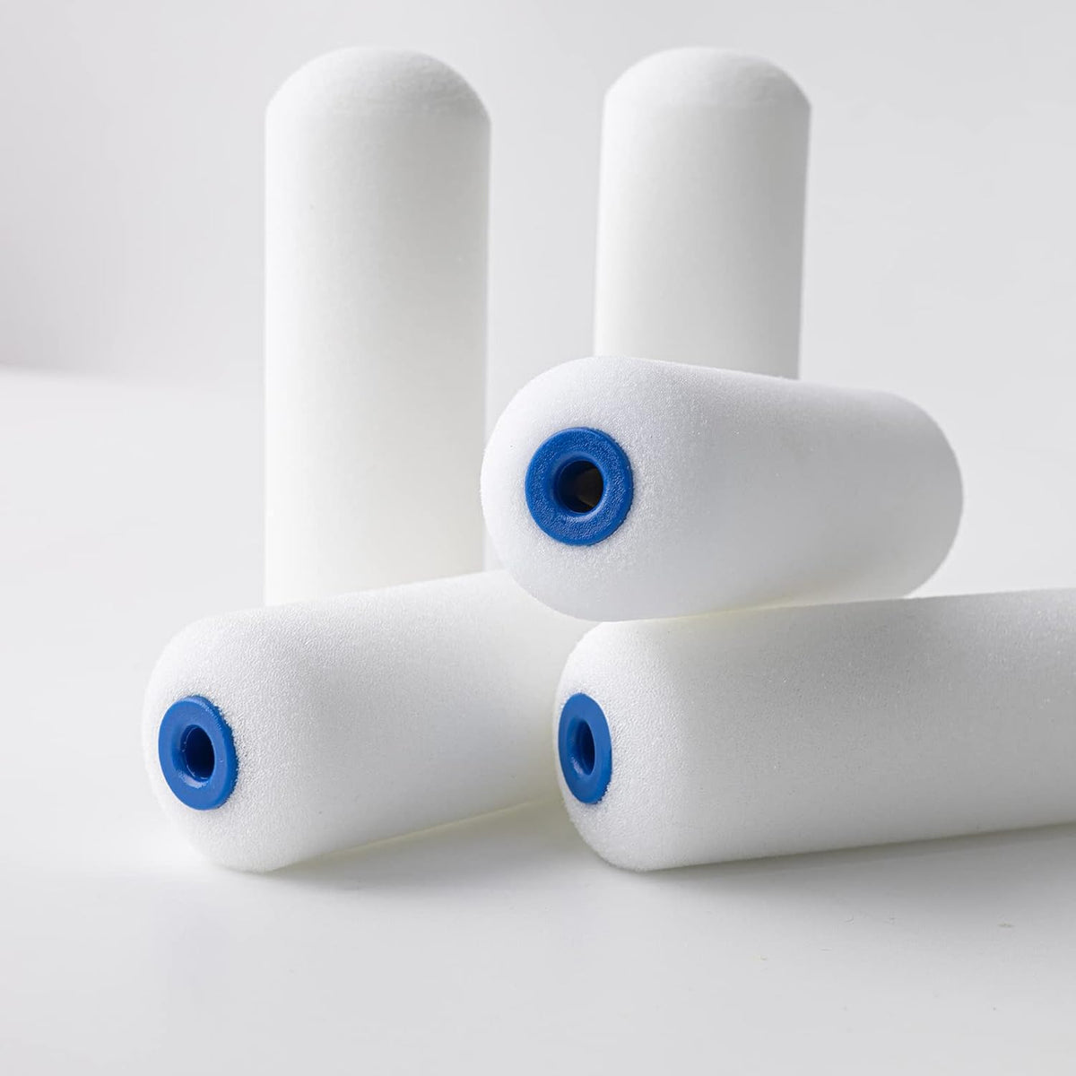 Foam Paint Roller, 4 inch Paint Roller 8 Pack, Small Paint Roller, High Density Foam Paint Roller Tray and Liner Set, Sponge Rollers for Painting and Staining